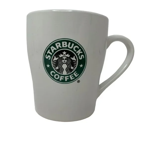 Starbucks Coffee Mug 2007 Classic 8 oz. Green Mermaid Logo White Tea Cup Mug